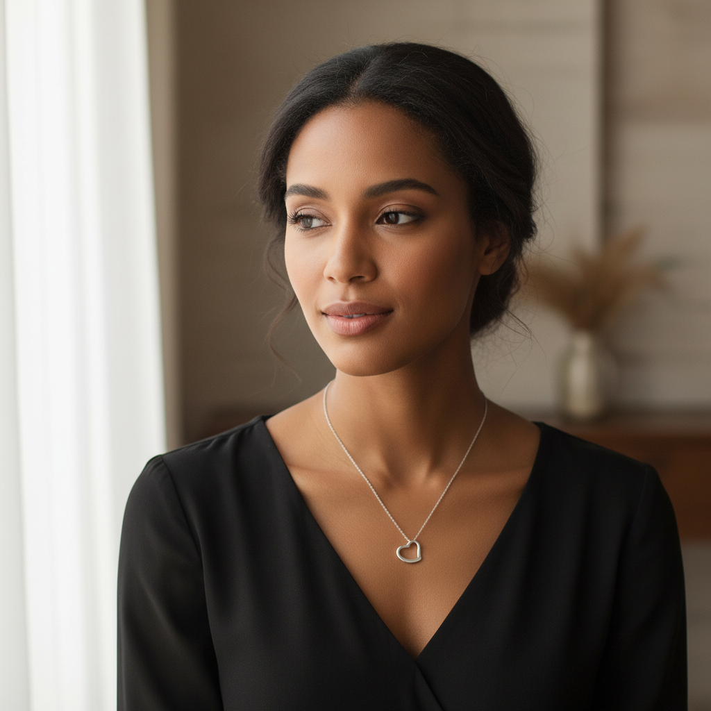 Forever Cherished Heart Necklace | 1 John 4:19 Faith Jewelry Gift