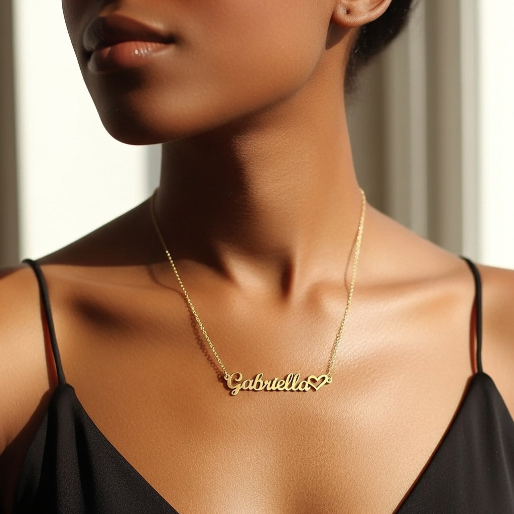 Custom Name Necklace | Personalized Heart Jewelry Gift USA