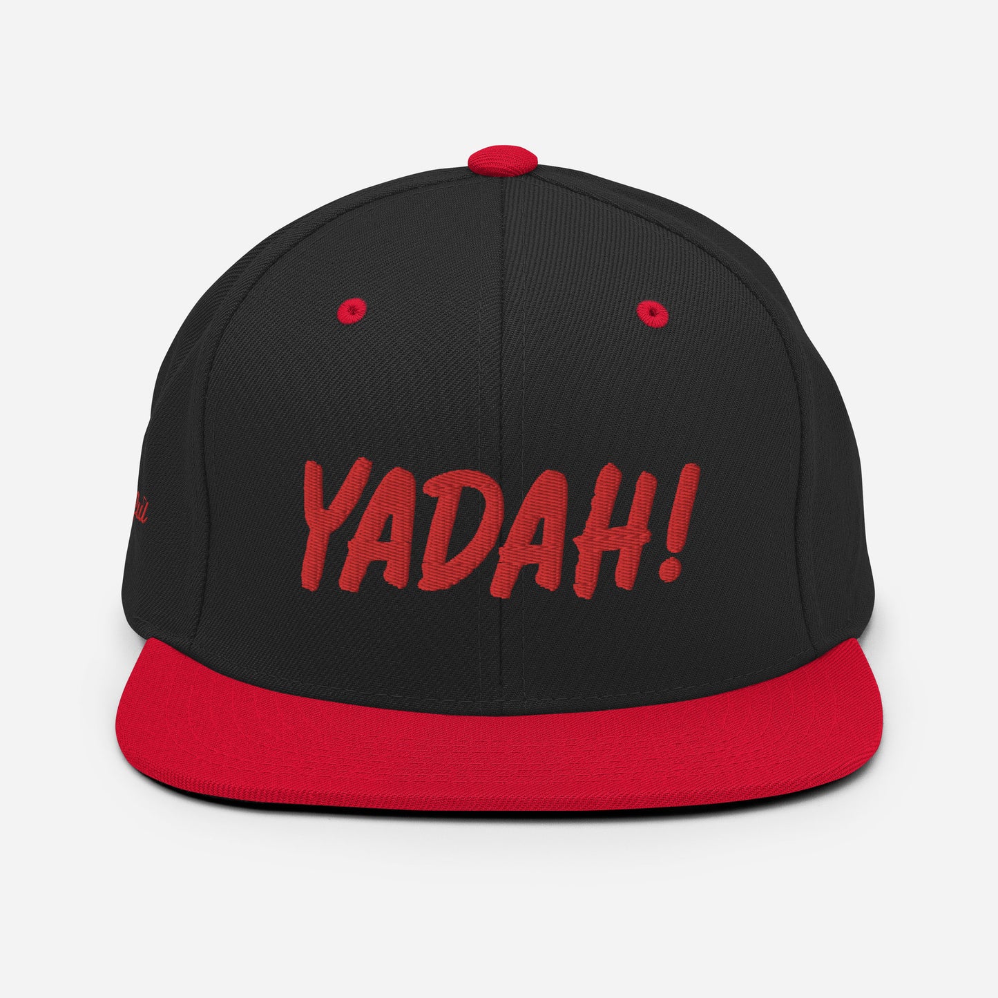 Yadah Embroidered Snapback Baseball Hat - Red and Blue