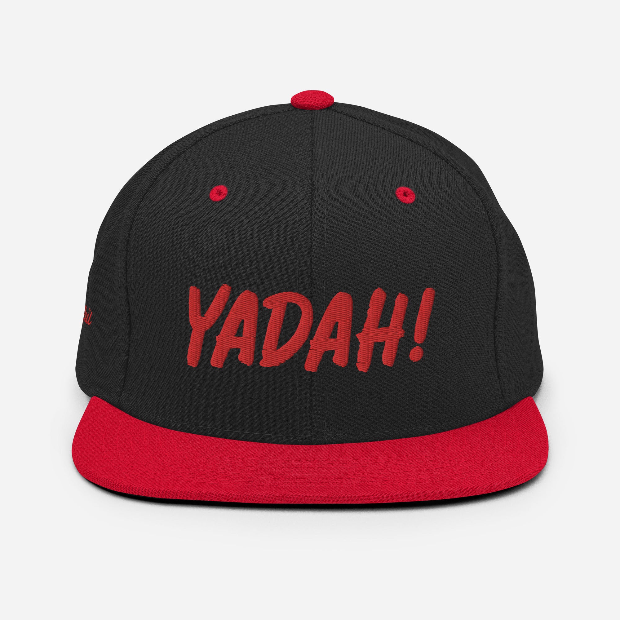 Yadah Embroidered Snapback Baseball Hat - Red and Blue