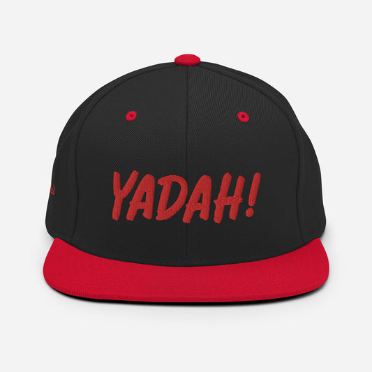 Yadah Embroidered Snapback Baseball Hat - Red and Blue