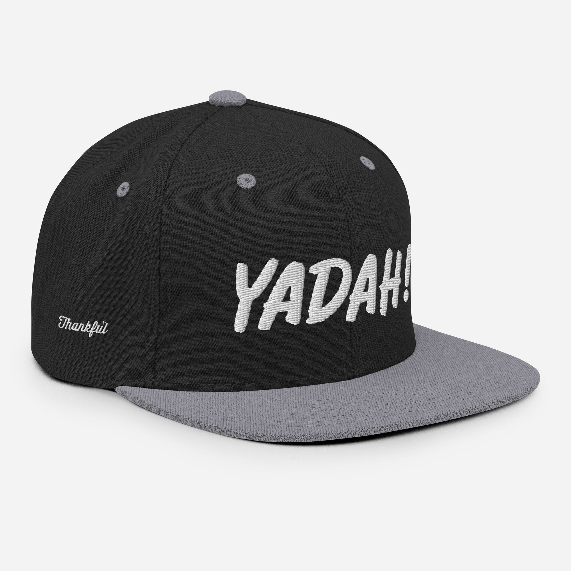 Yadah Embroidered Snapback Baseball Hat - White