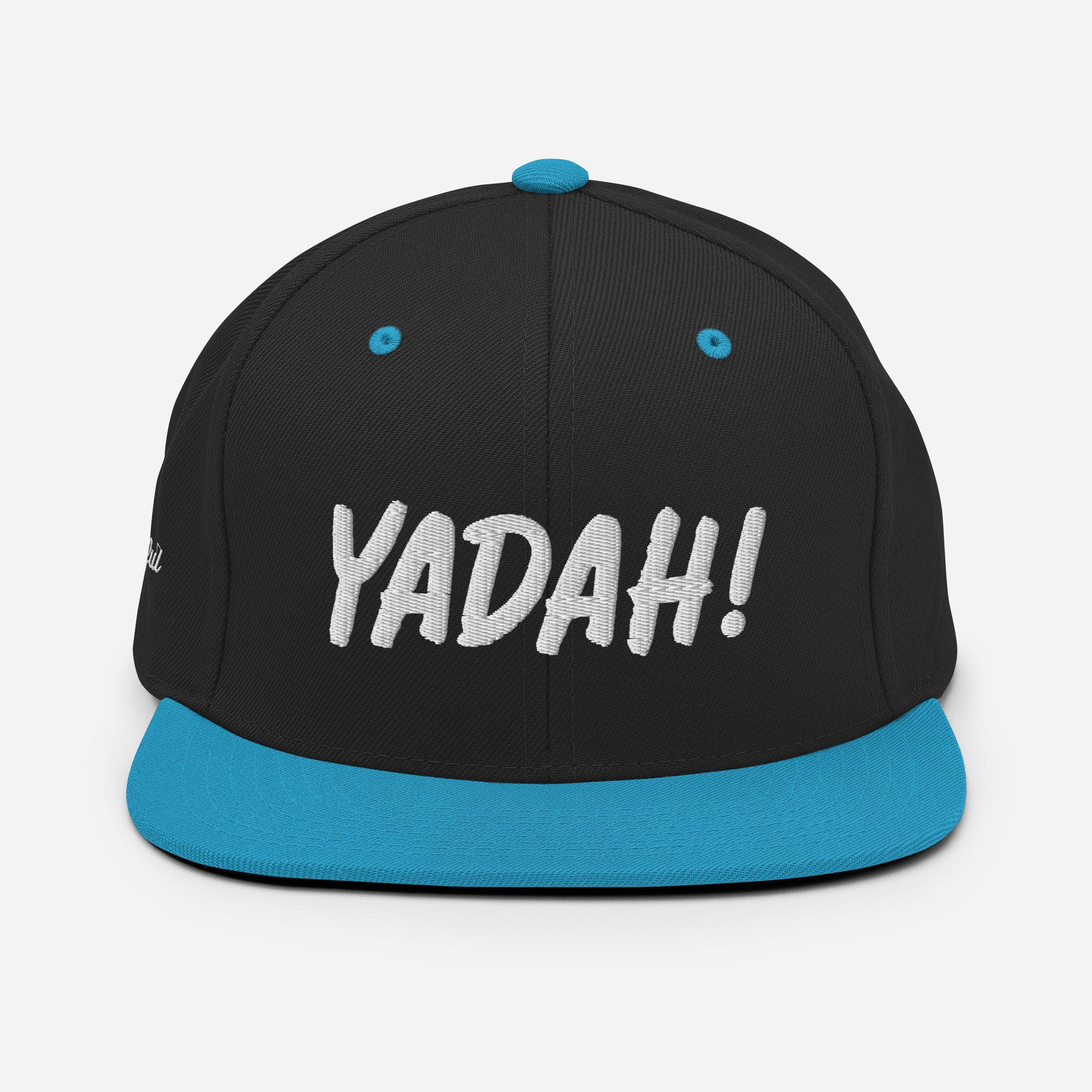 Yadah Embroidered Snapback Baseball Hat - White