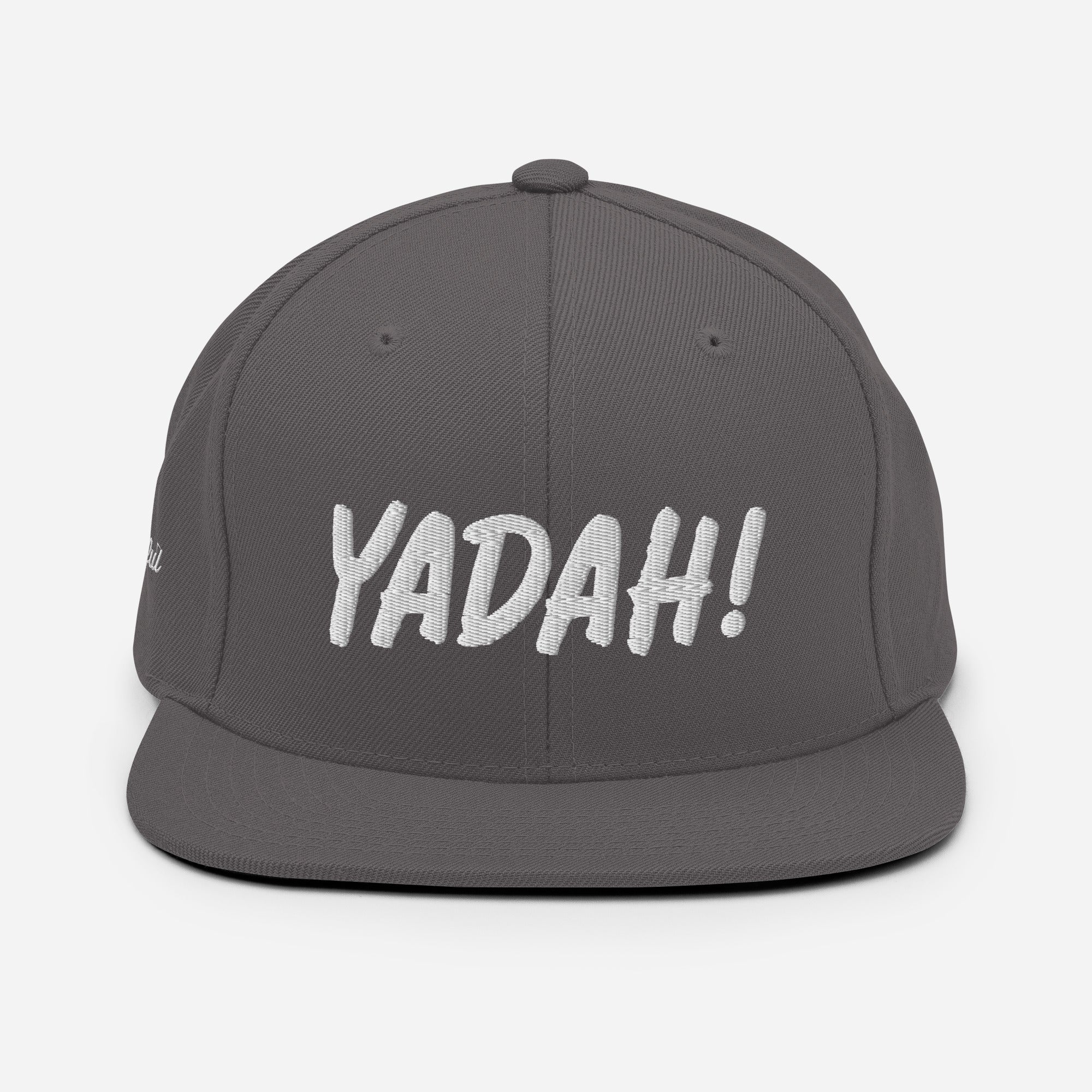 Yadah Embroidered Snapback Baseball Hat - White