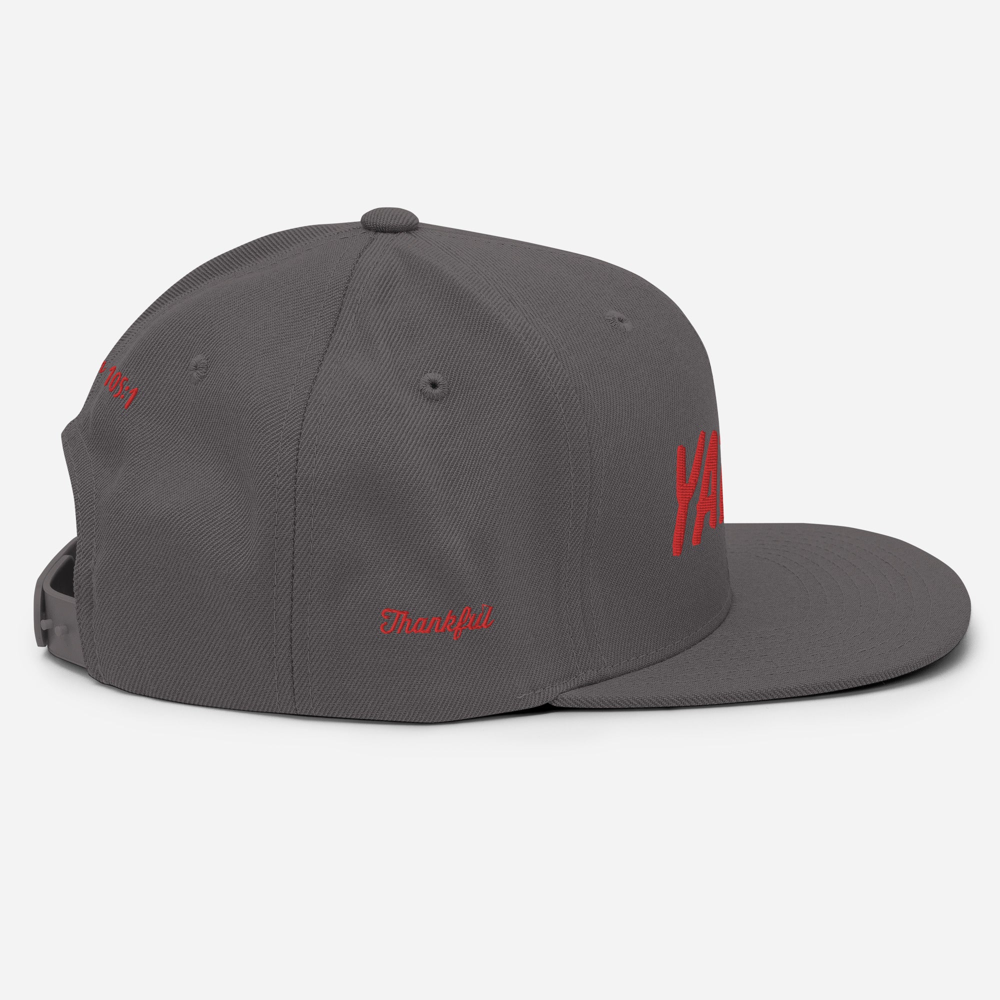 Yadah Embroidered Snapback Baseball Hat - Red and Blue