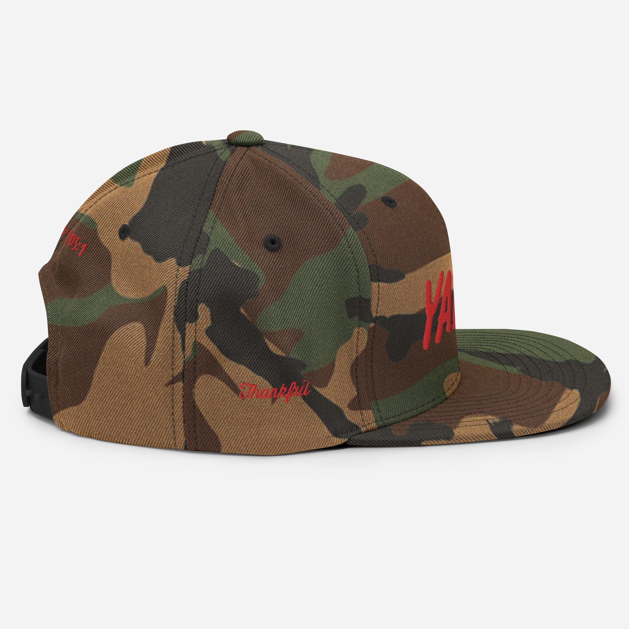 Yadah Embroidered Snapback Baseball Hat - Red and Blue