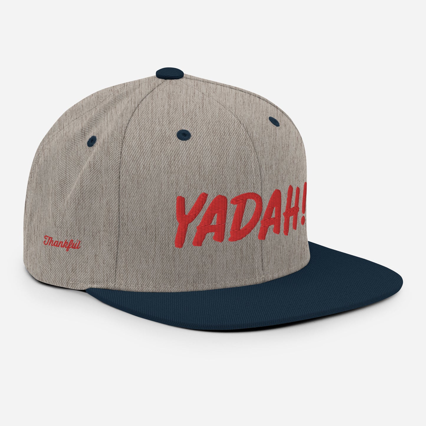 Yadah Embroidered Snapback Baseball Hat - Red and Blue