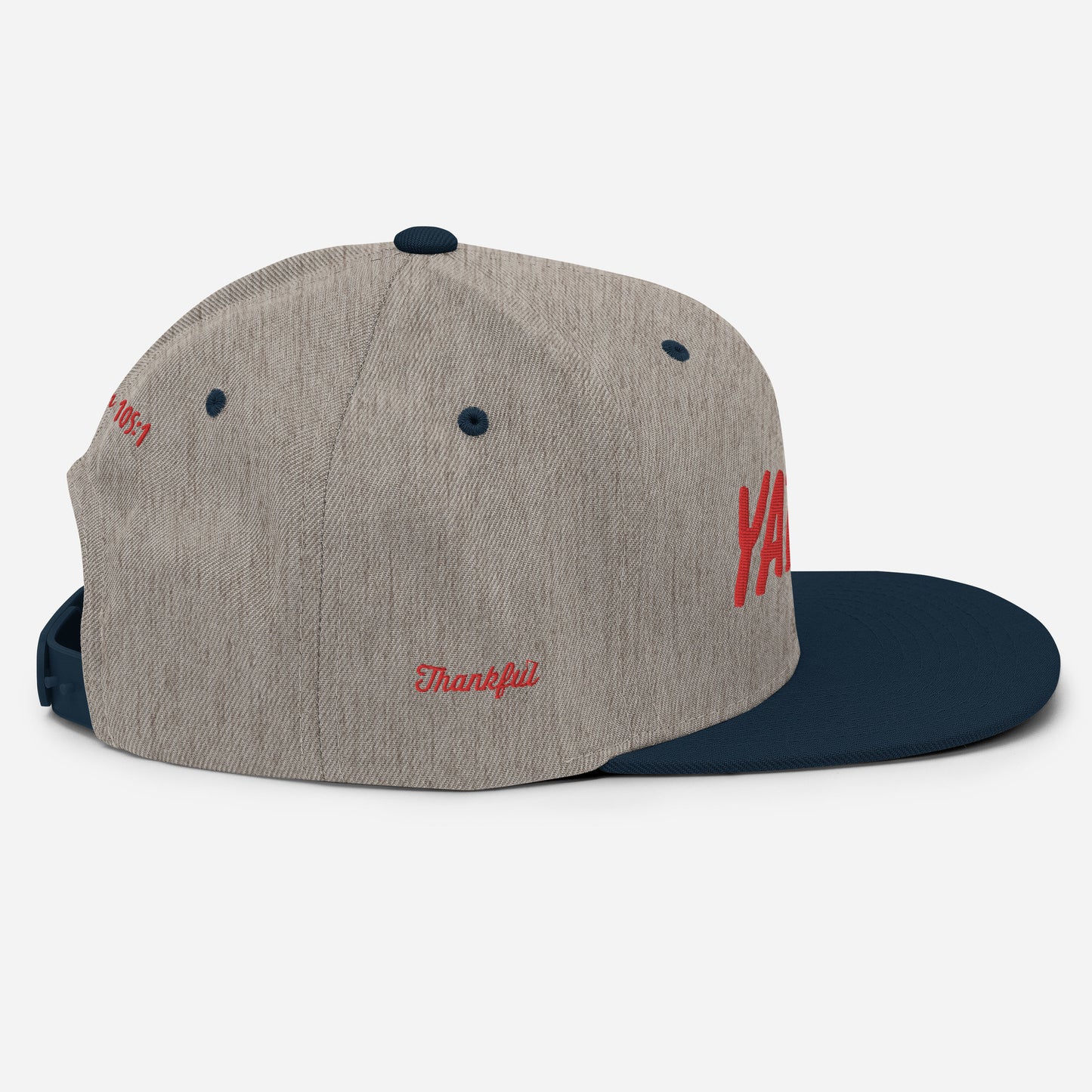 Yadah Embroidered Snapback Baseball Hat - Red and Blue