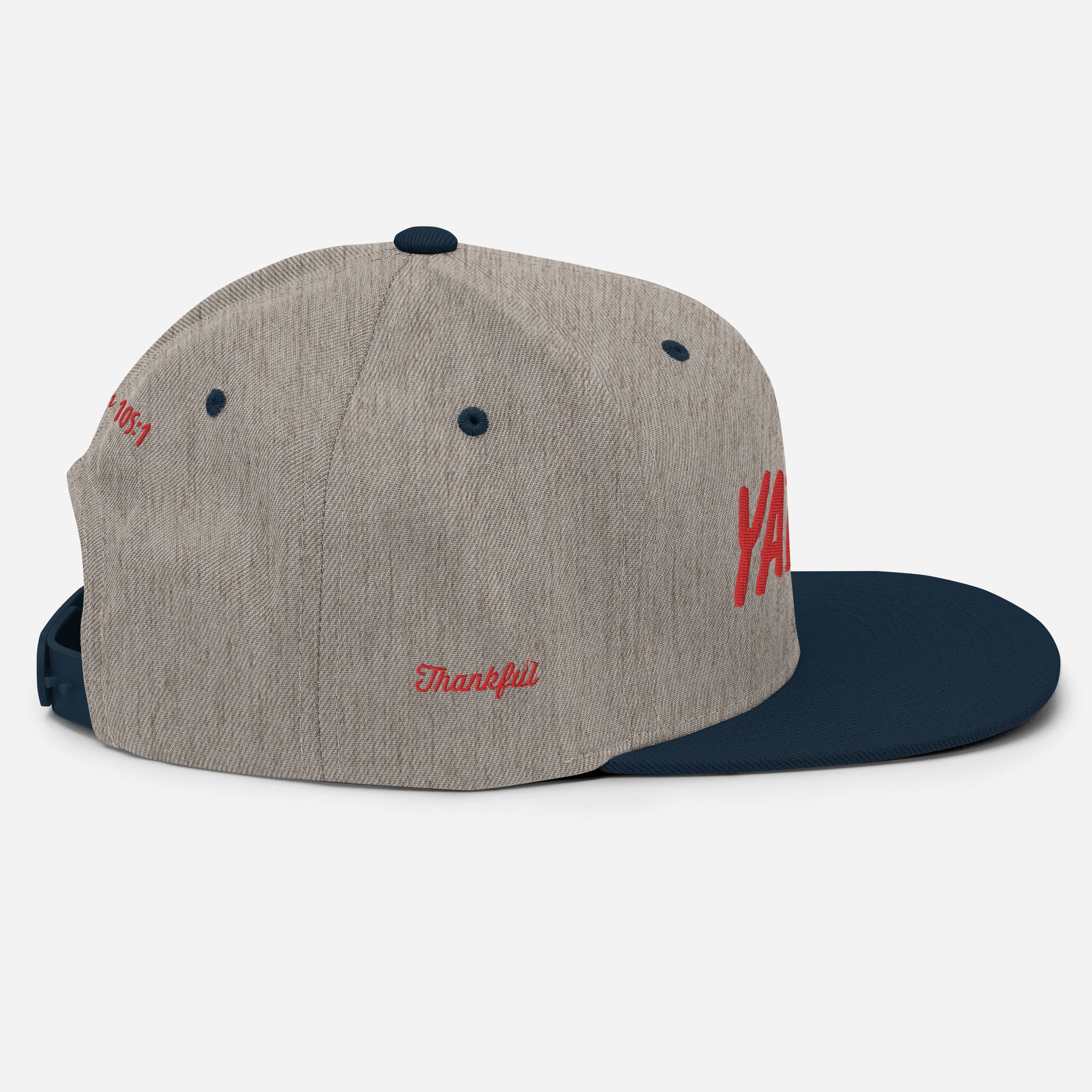 Yadah Embroidered Snapback Baseball Hat - Red and Blue