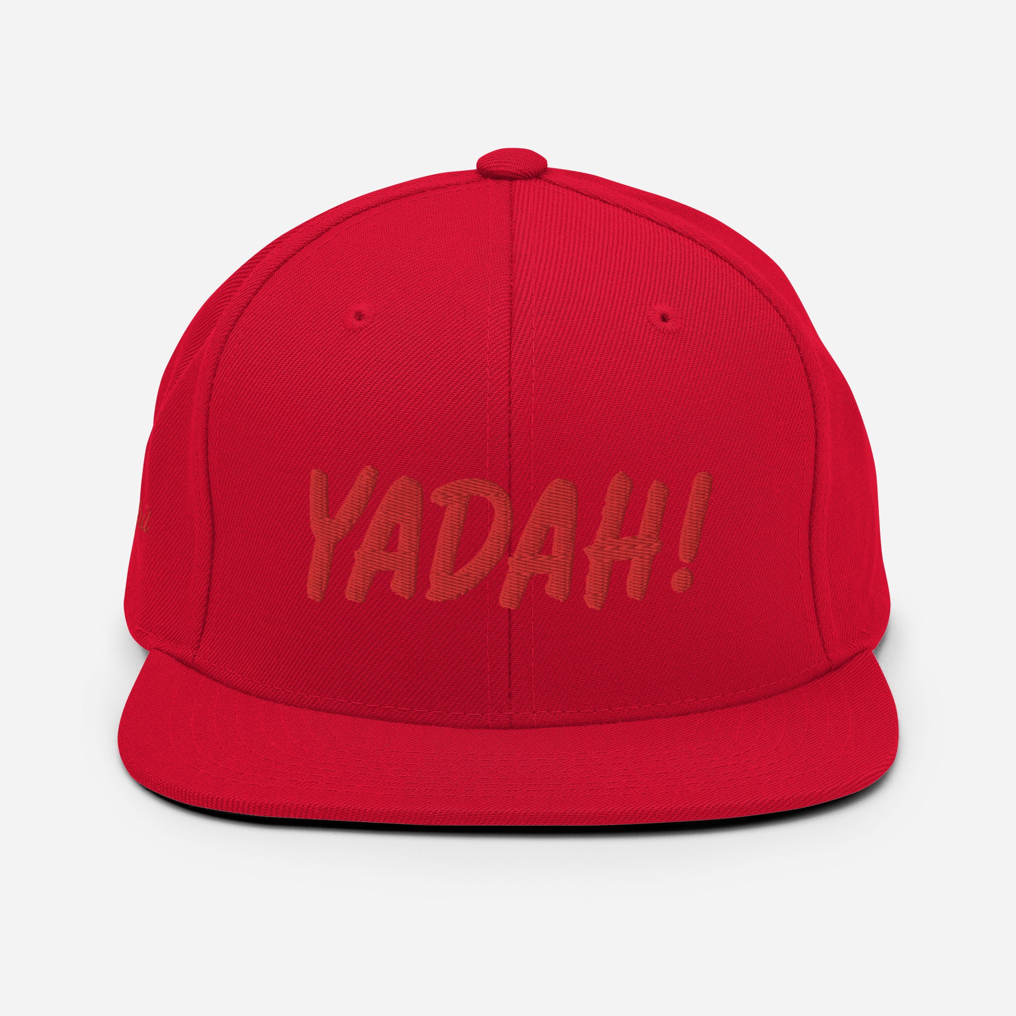 Yadah Embroidered Snapback Baseball Hat - Red and Blue