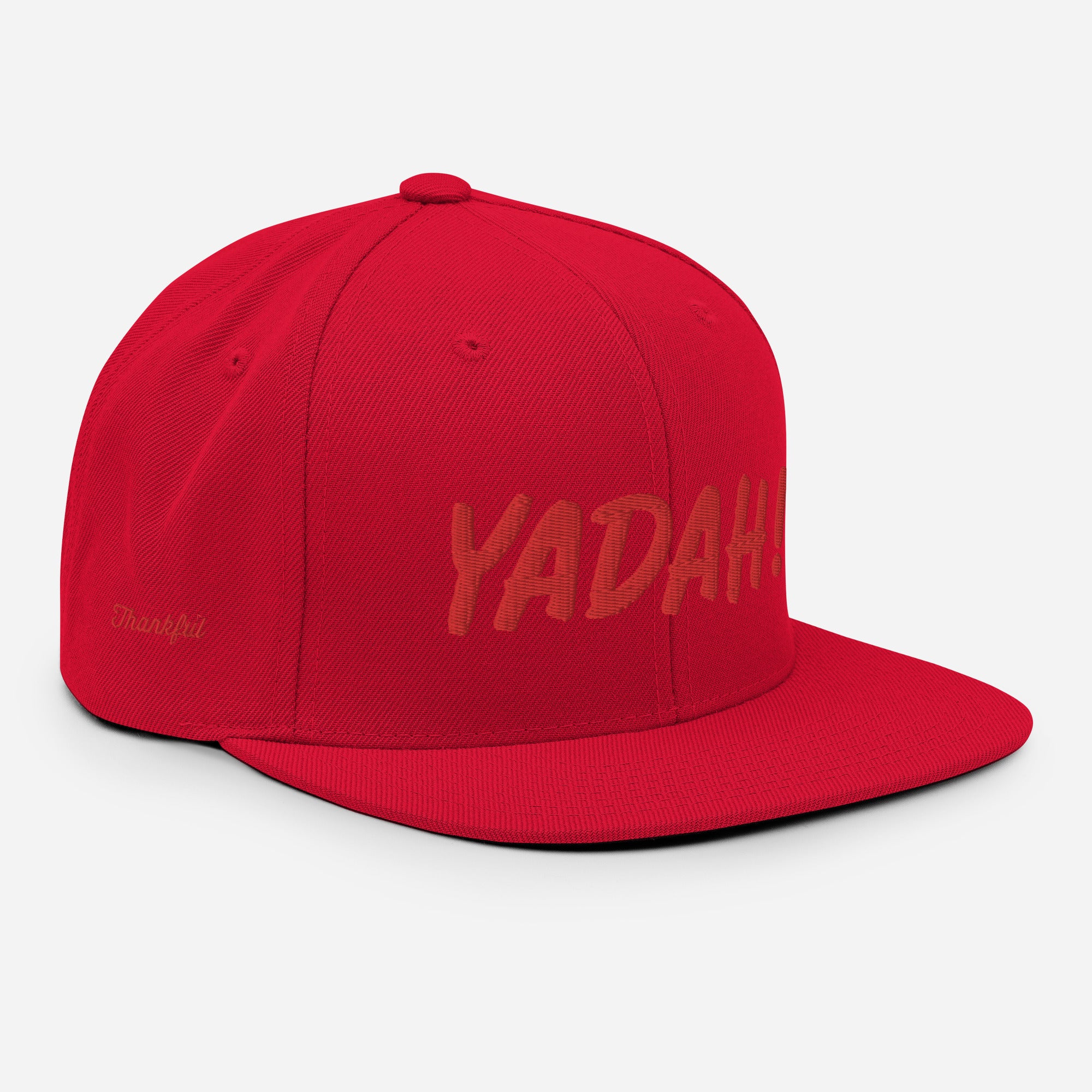 Yadah Embroidered Snapback Baseball Hat - Red and Blue
