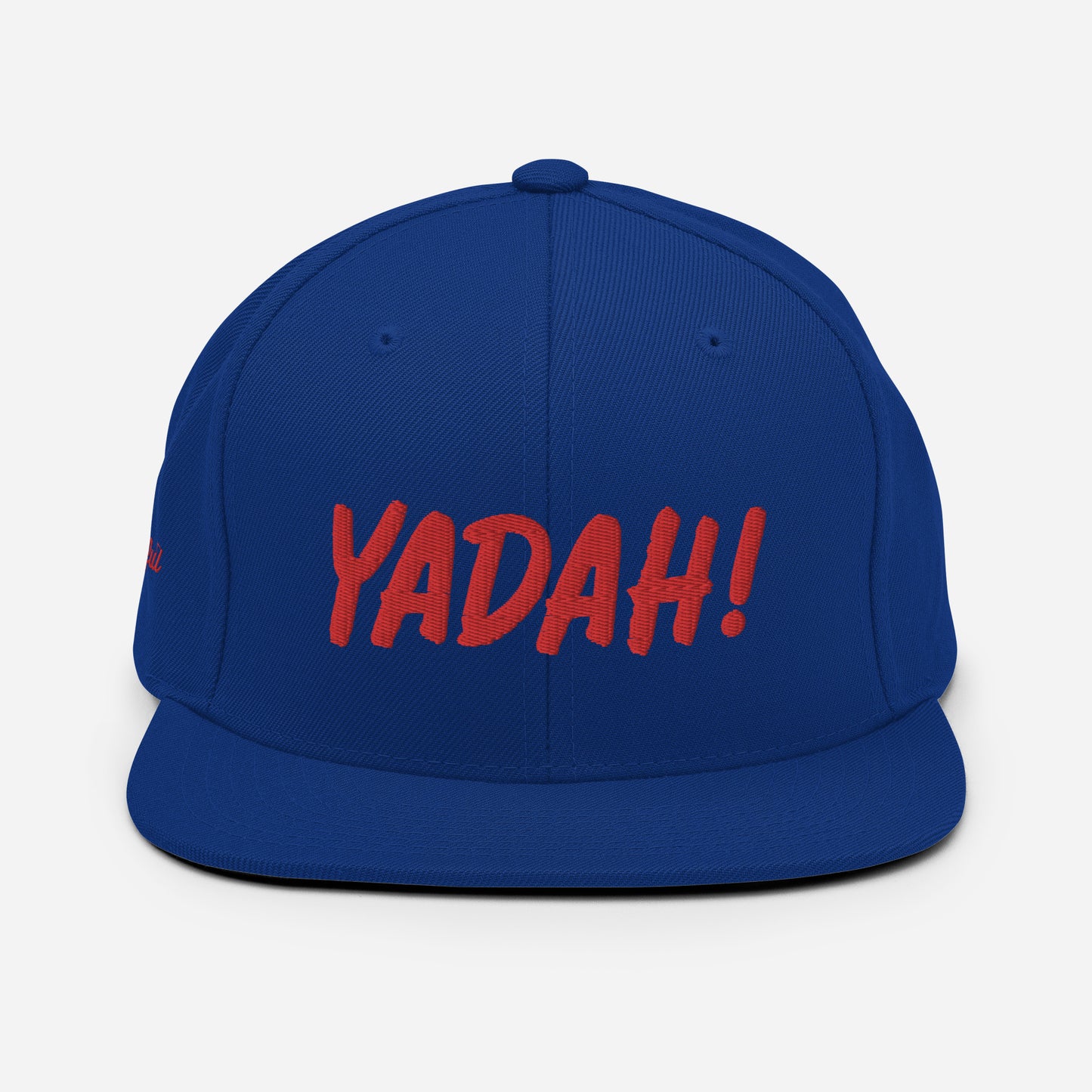 Yadah Embroidered Snapback Baseball Hat - Red and Blue