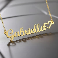 Custom Name Necklace | Personalized Heart Jewelry Gift USA