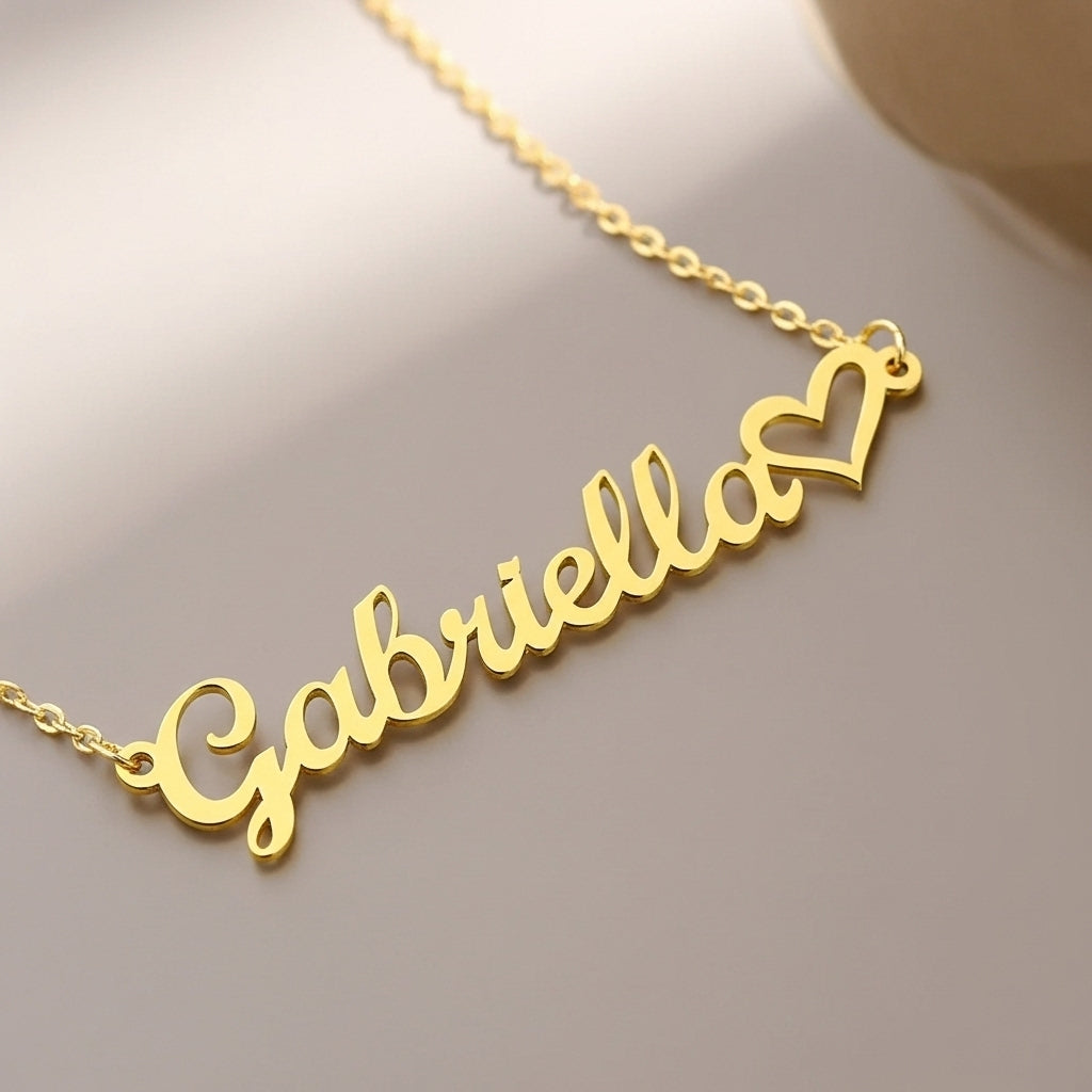 Custom Name Necklace | Personalized Heart Jewelry Gift USA