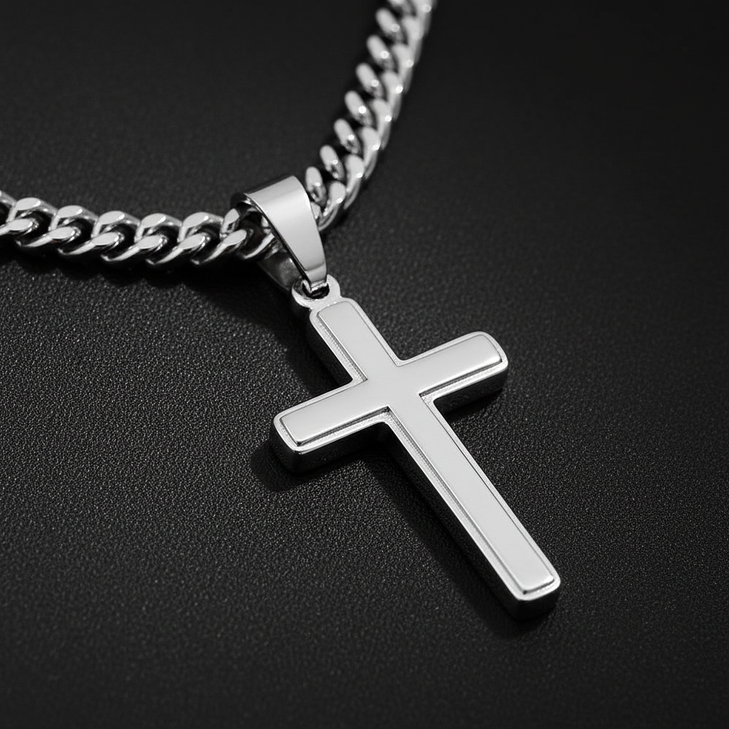 Personalized Men's Cross Necklace | Psalm 121 Faith Jewelry Gift for Him