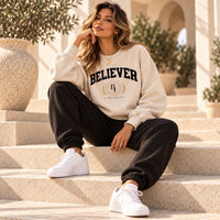 BELIEVER IDENTITY | Essential Sweatpants — Warm Ivory BI Emblem