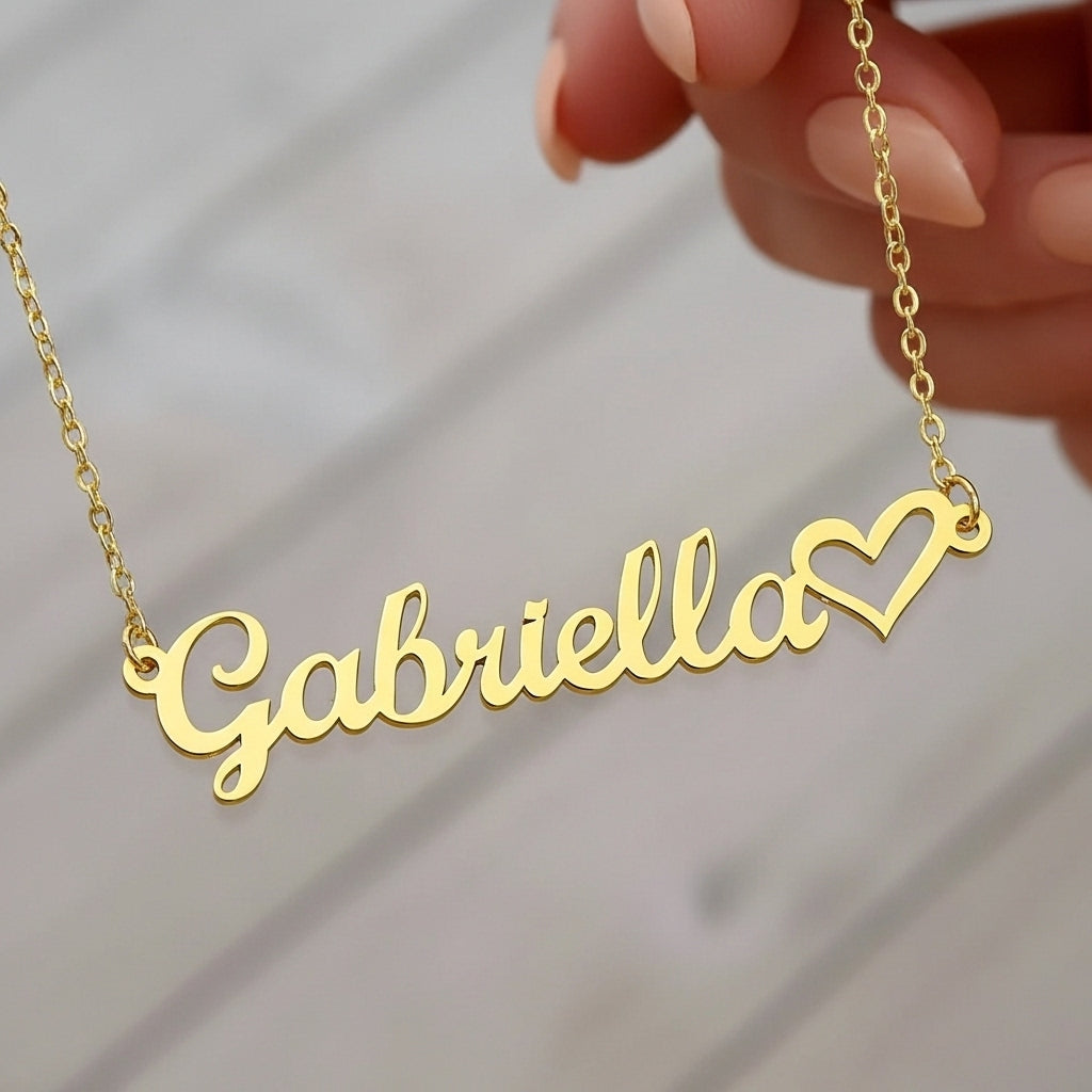 Custom Name Necklace | Personalized Heart Jewelry Gift USA