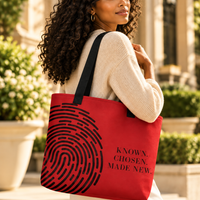 BELIEVER IDENTITY | Large Tote Bag — Deep Red