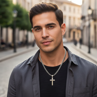 Personalized Men's Cross Necklace | Psalm 121 Faith Jewelry Gift for Him