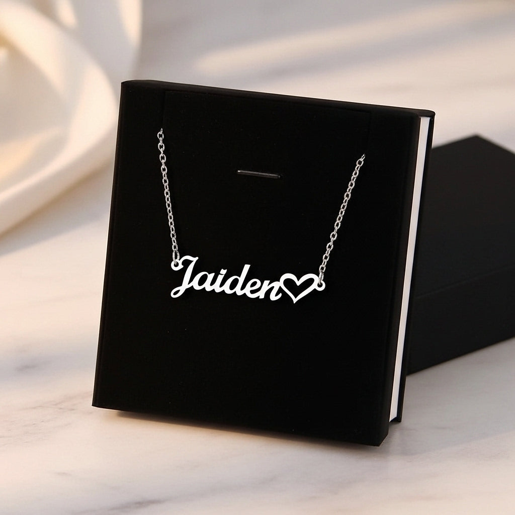 Custom Name Necklace | Personalized Heart Jewelry Gift USA