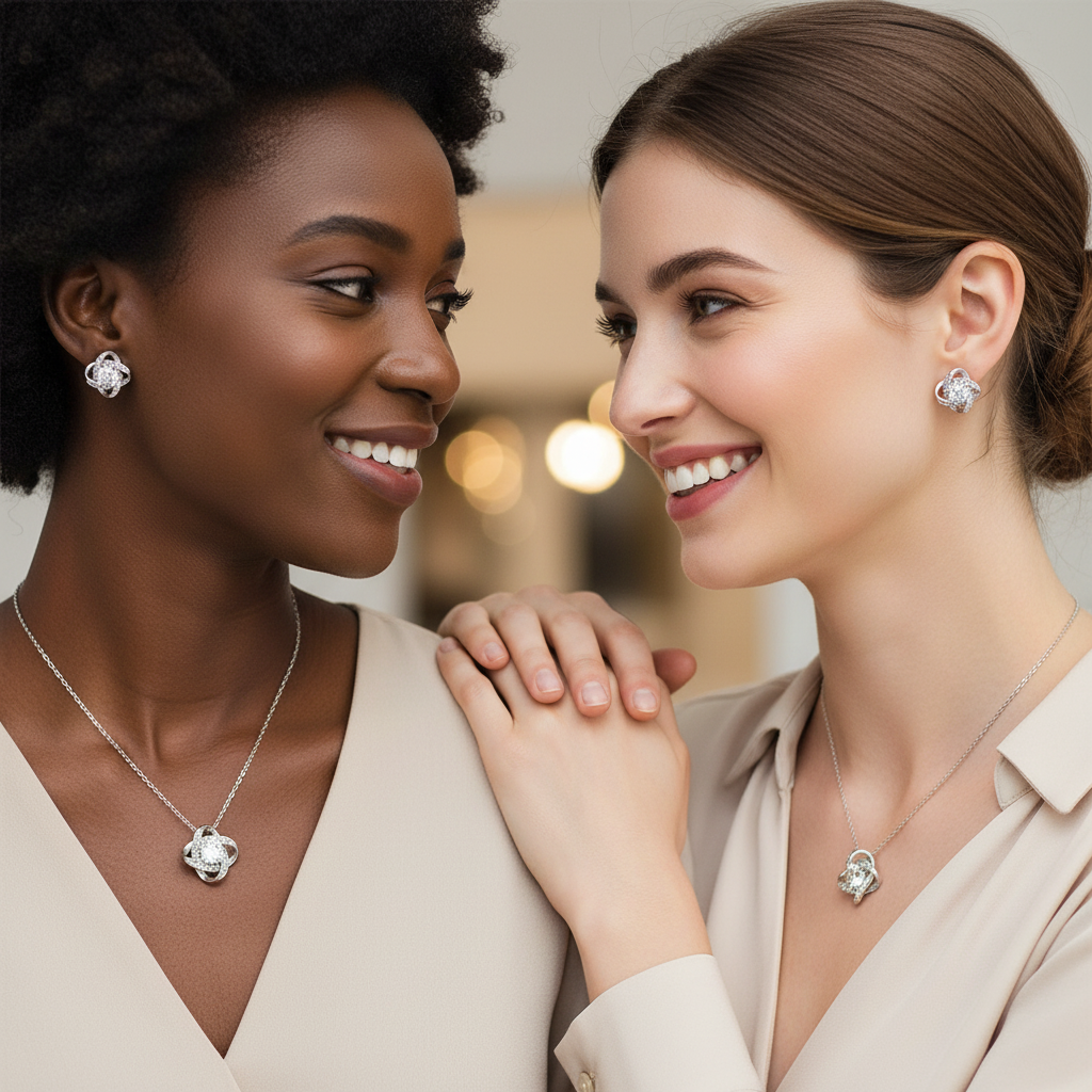 Not Easily Broken Love Knot Necklace & Earring Set | Faith-Inspired Jewelry Gift