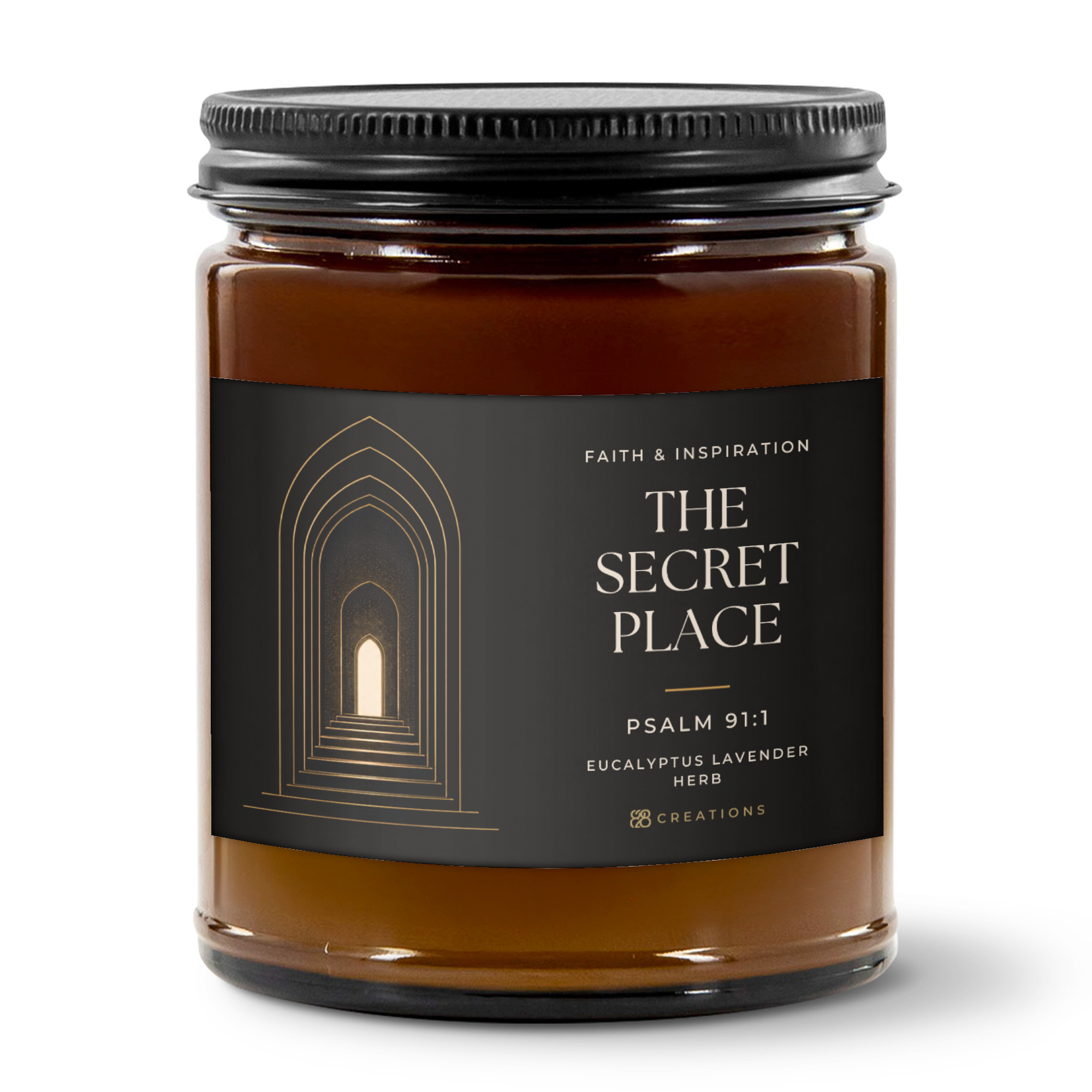 The Secret Place Scripture Candle | Psalm 91:1 | Eucalyptus Lavender Herb