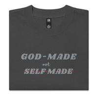 God-Made, Not Self Made Embroidered Oversized Faded T-Shirt