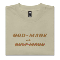 God-Made, Not Self Made Embroidered Oversized Faded T-Shirt