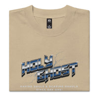 Holy Ghost Saving Souls Embroidered Oversized Faded T-Shirt