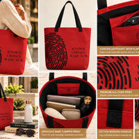 BELIEVER IDENTITY | Large Tote Bag — Deep Red