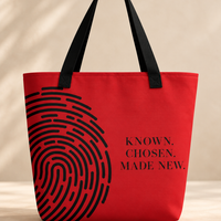 BELIEVER IDENTITY | Large Tote Bag — Deep Red