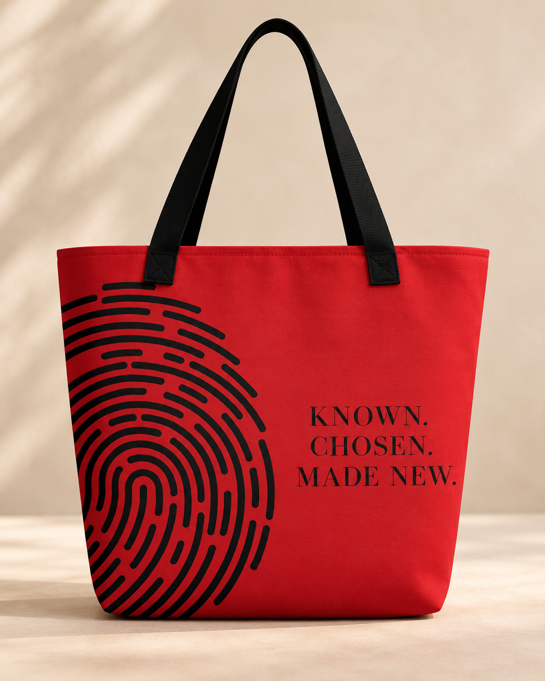BELIEVER IDENTITY | Large Tote Bag — Deep Red