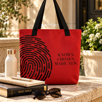 BELIEVER IDENTITY | Large Tote Bag — Deep Red