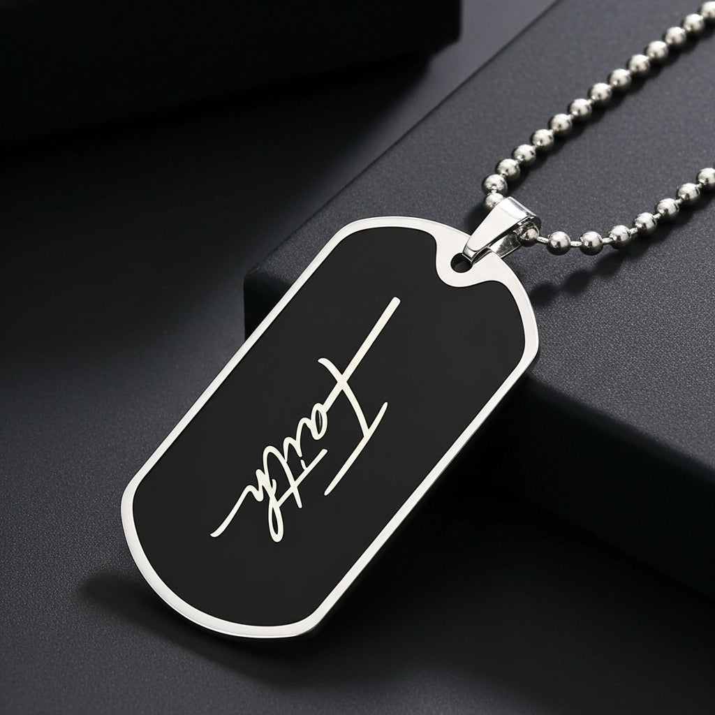 Faith Dog Tag Necklace | Personalized Christian Gift Unisex USA