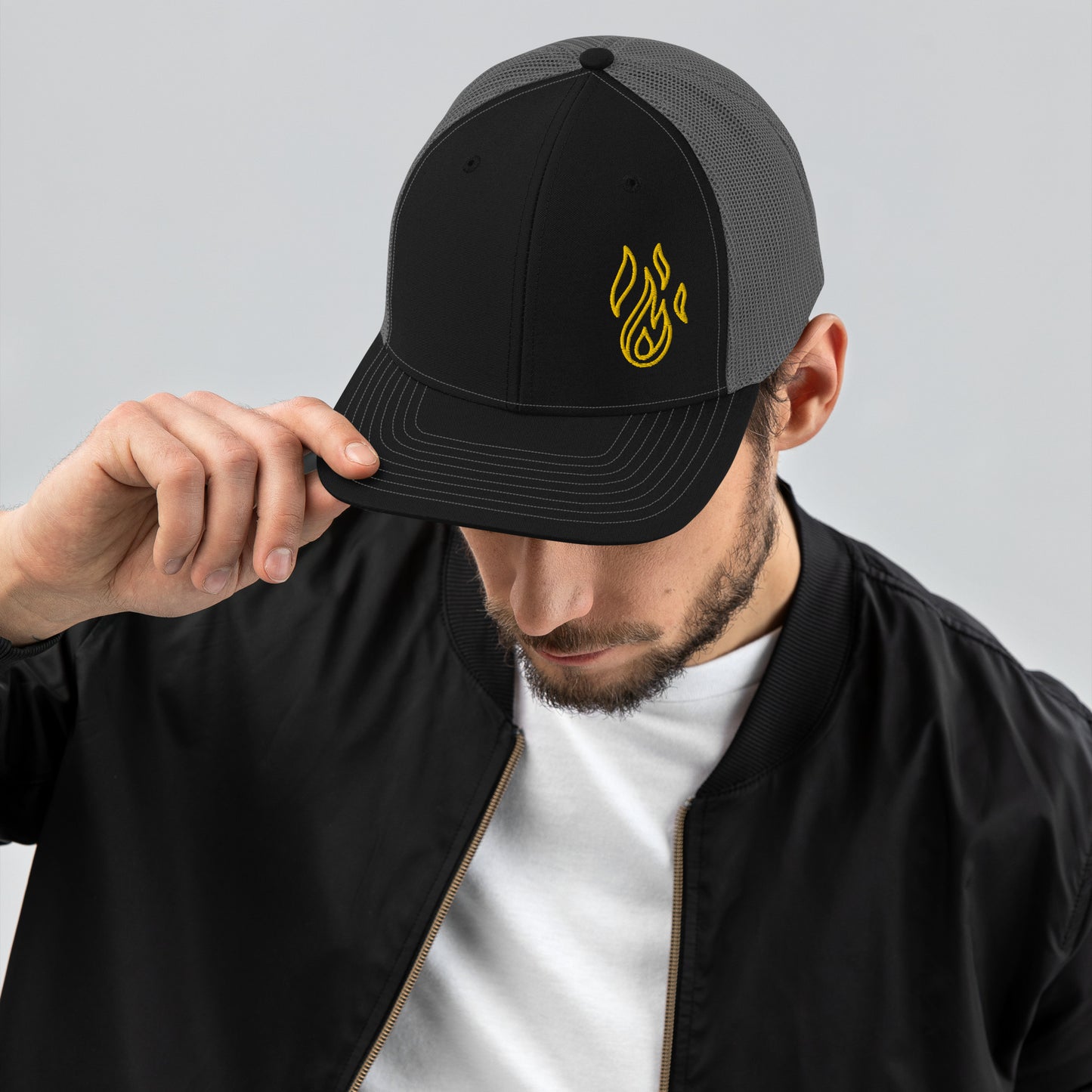 Holy Spirit Empowered Trucker Cap | Embroidered Flame