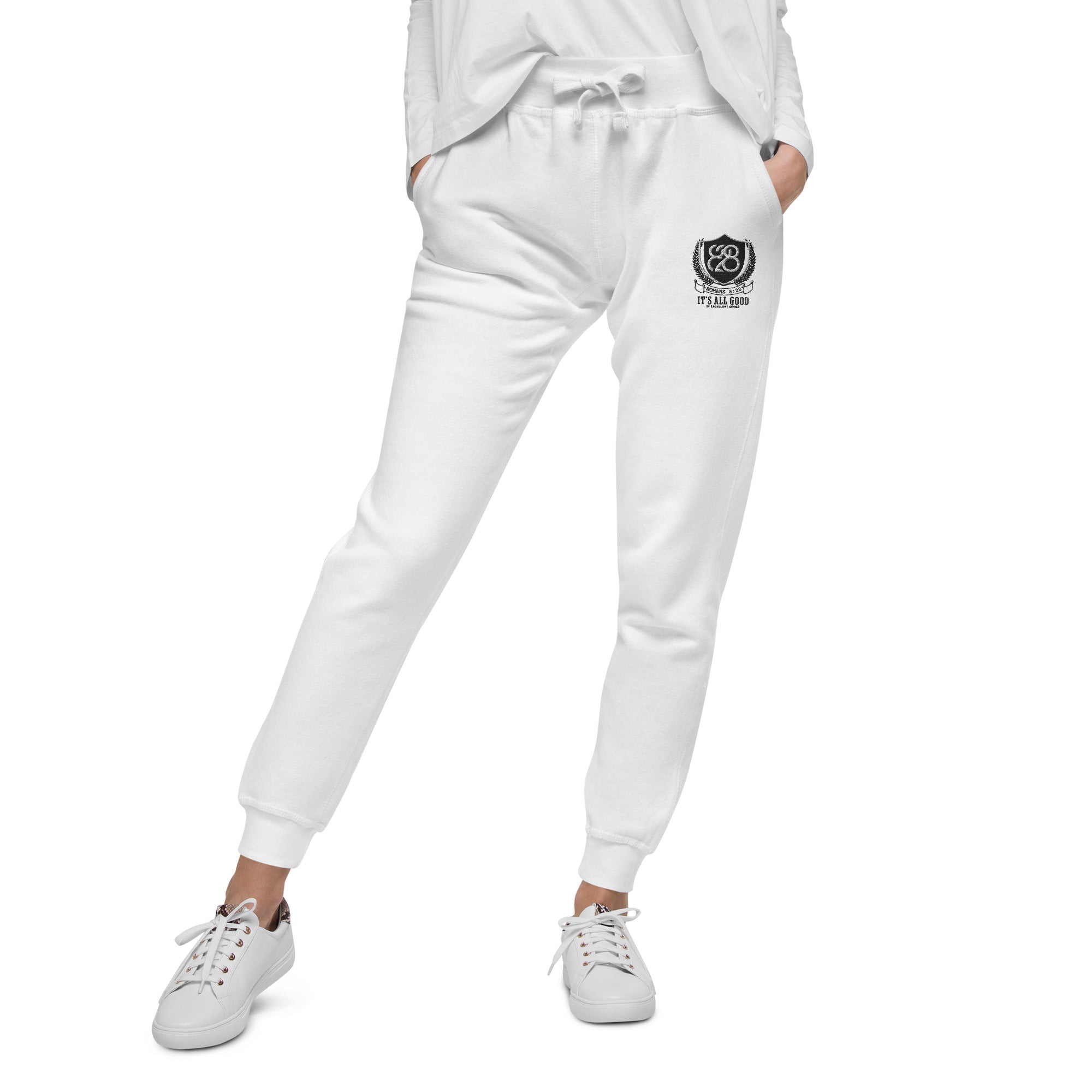 828 It's All Good Embroidered Sweatpants