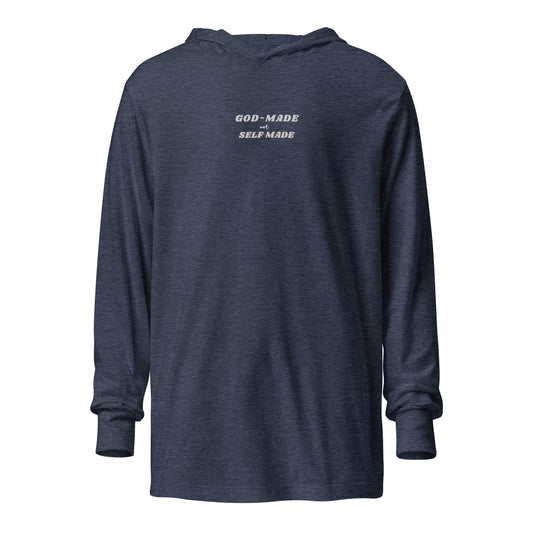 God-Made, Not Self Made Embroidered Hooded Long Sleeve T-Shirt