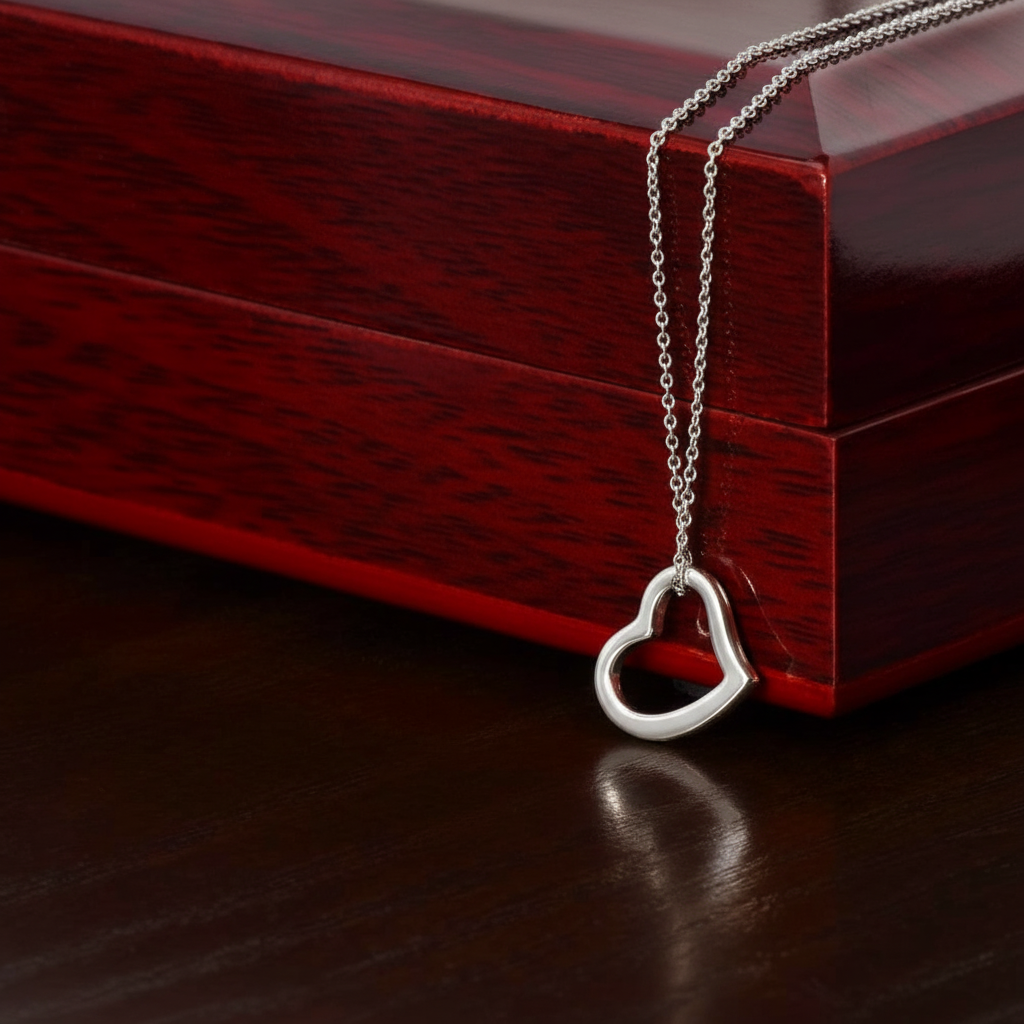 Forever Cherished Heart Necklace | 1 John 4:19 Faith Jewelry Gift