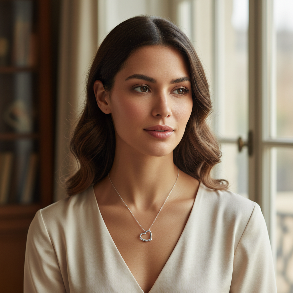 Forever Cherished Heart Necklace | 1 John 4:19 Faith Jewelry Gift