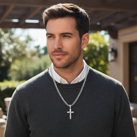 Personalized Men's Cross Necklace | Psalm 121 Faith Jewelry Gift for Him