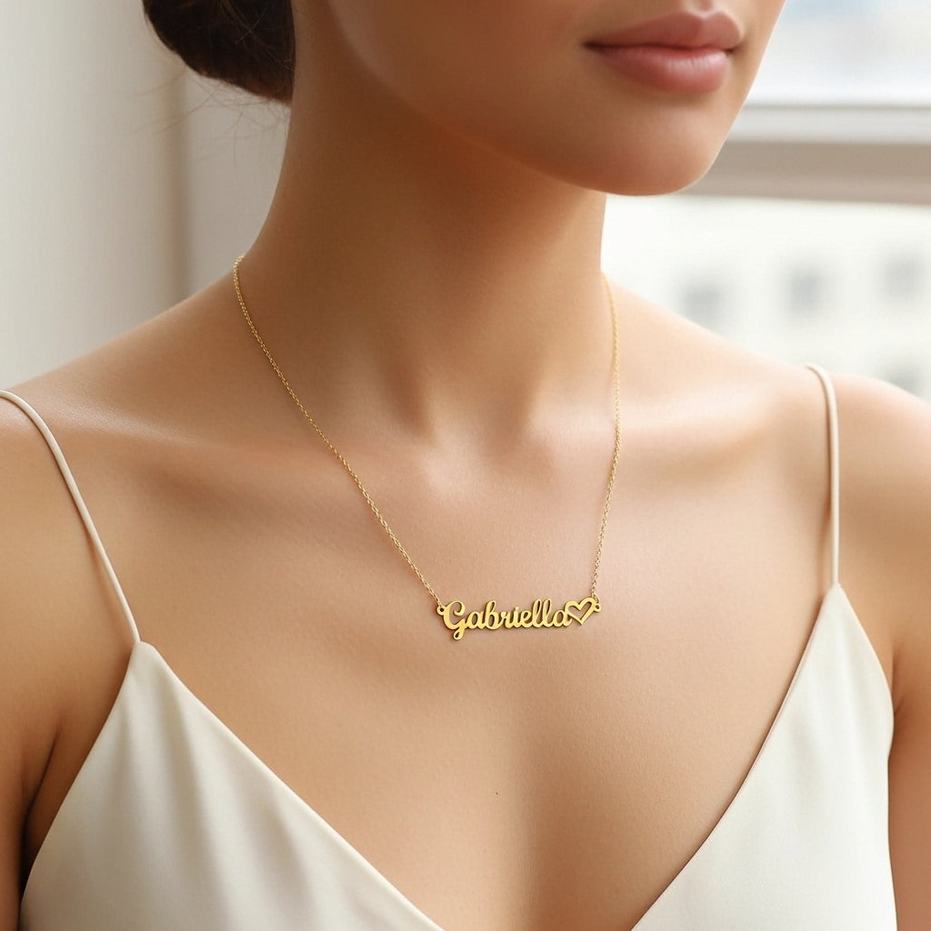 Custom Name Necklace | Personalized Heart Jewelry Gift USA